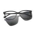 Graeme - Cat-eye Black Clip On Sunglasses for Men & Women